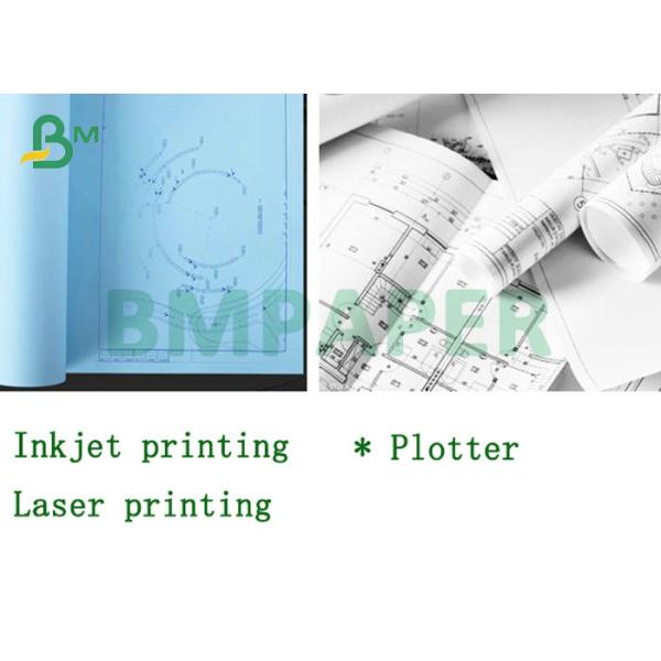 White Smothess 20lb CAD Plotter Paper 54'' x 300ft For Engineering Drawing