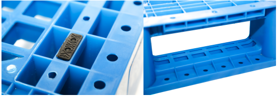 Dark Blue HDPE Reversible Plastic Pallets 1200 X 800 Grid Surface