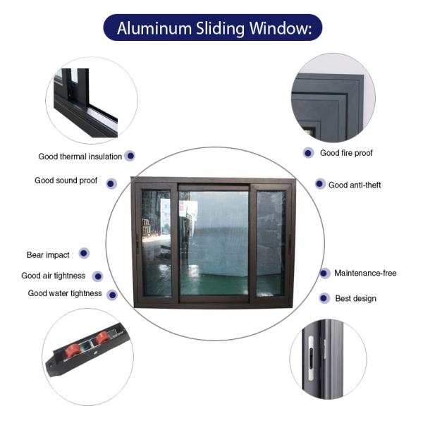 Customized Size Vertical Sliding Window with Horizontal Opening Pattern and Mosquito Net