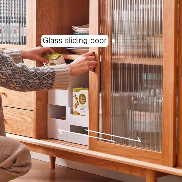 Buffet Kitchen Cabinet with Storage Cube, Solid Wood Side Cupboard Standing Drawer for