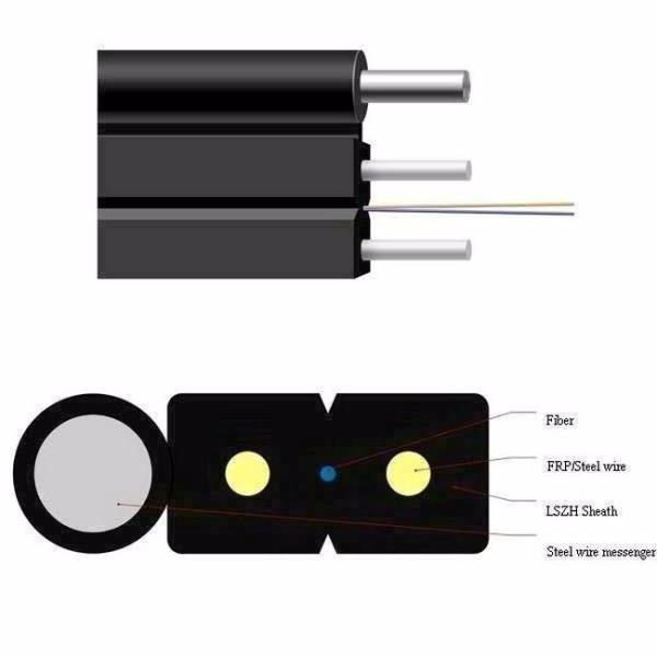 Outdoor Aerial G657 MDPE FTTH Drop Cable With Messenger Wire
