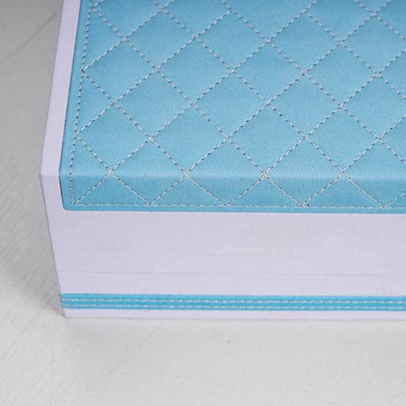 Delicate Durable Blue Leather Perfume Box