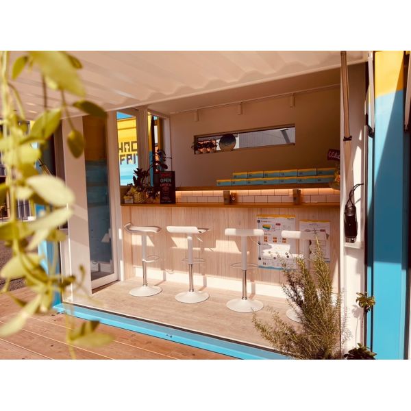 Prefabricated Container Activity House Mobile Commercial Coffee Shop with Electric Push Rods and Circuits