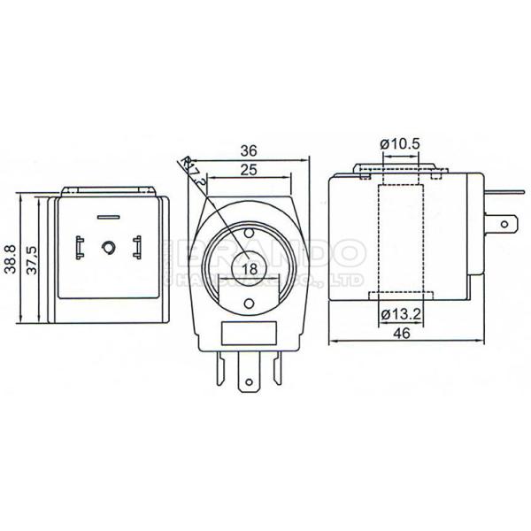 Dimension of BB13237513 Solenoid Valve Coil :