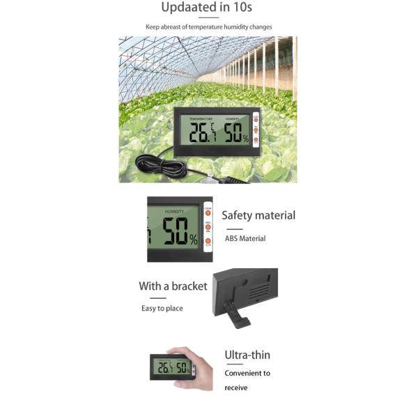 DTH-06 Digital Electronic Hygrometer Thermometer, Household Humidity Temperature Meter With Max Min Temperature Record Function