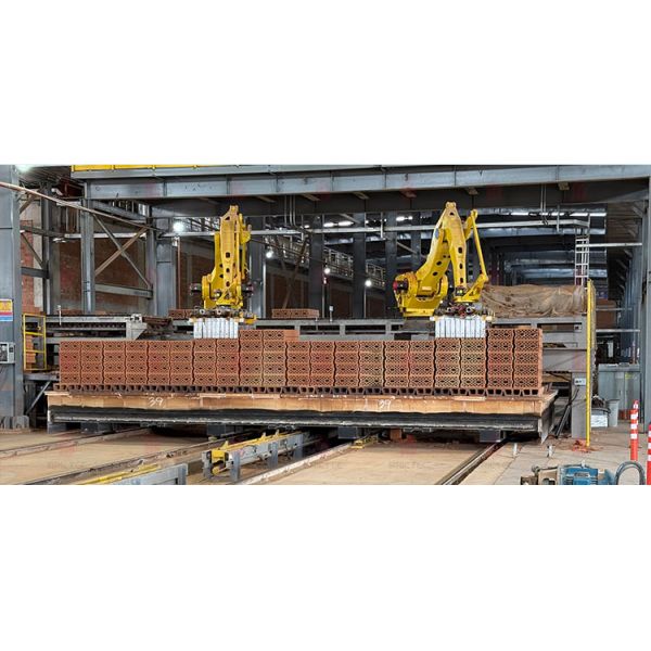 Automated Clay Brick Stacking and Packaging System with One-Touch Brick Type Switching and Simple Operation