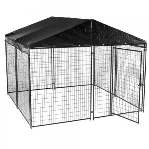 Quality Powder Coated Heavy Duty Dog Crate Kennel With Roof for sale