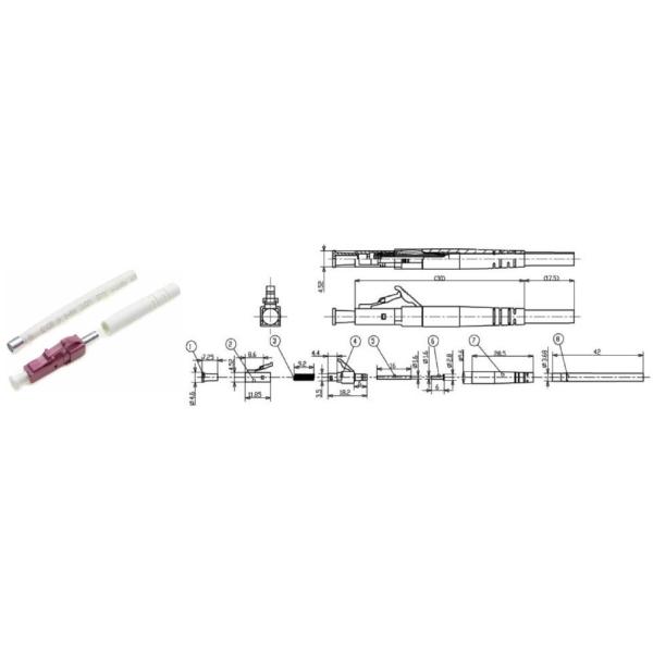 Low Insertion Loss LC UPC Duplex SM Connector 2.0mm Boot Match With 1.6mm / 2.0mm Cable
