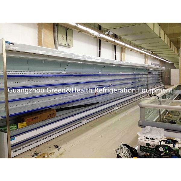 Fruit / Drink Gray Multideck Open Chiller Adjustable For Convenience Store