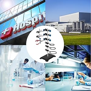 Laboratory Grade Metalware Set - Support Stand Premium Iron Material Laboratory Stand Support Lab Clamp Flask Clamp