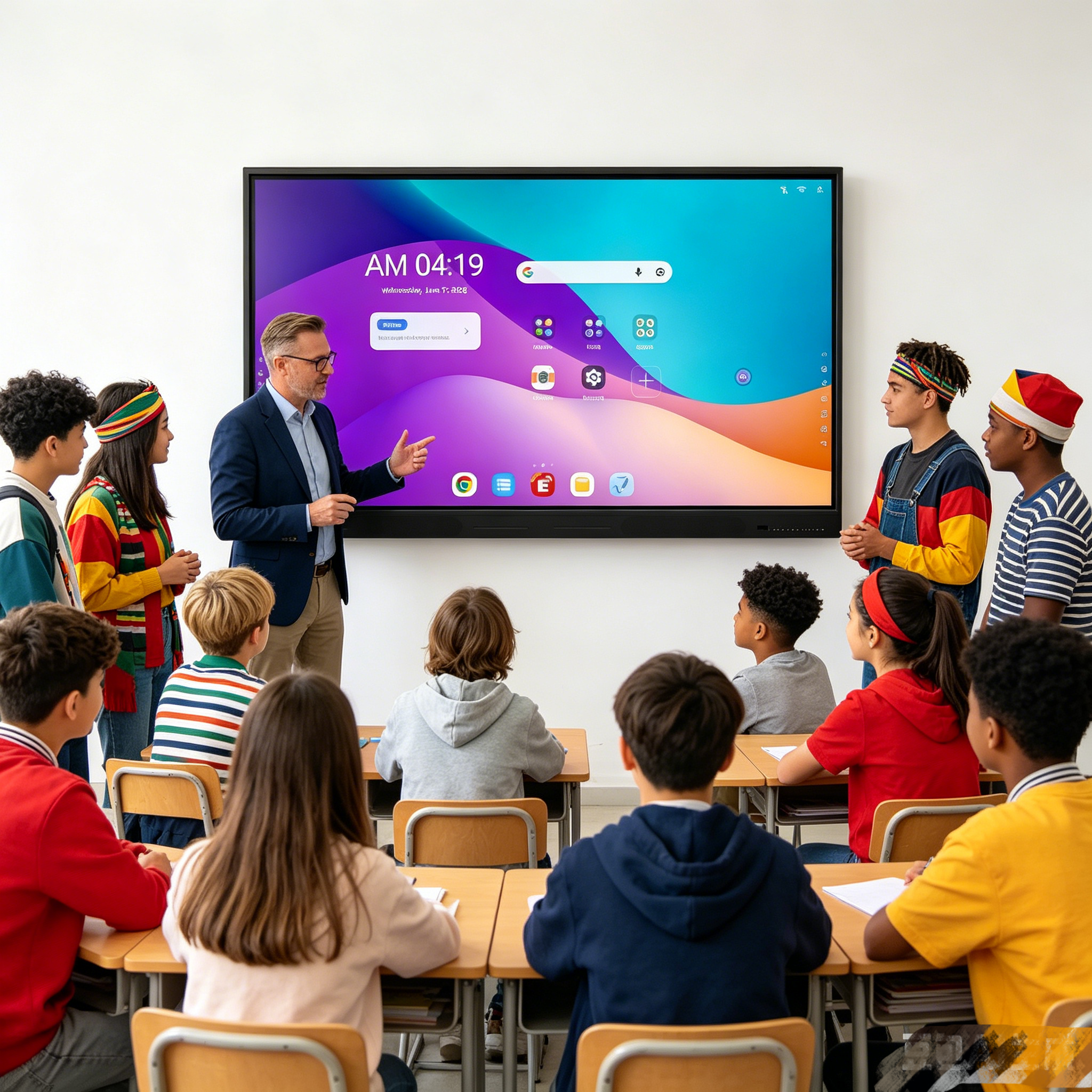 Android 16 EDLA Interactive Whiteboard Supporting Cloud Based Collaboration Tools