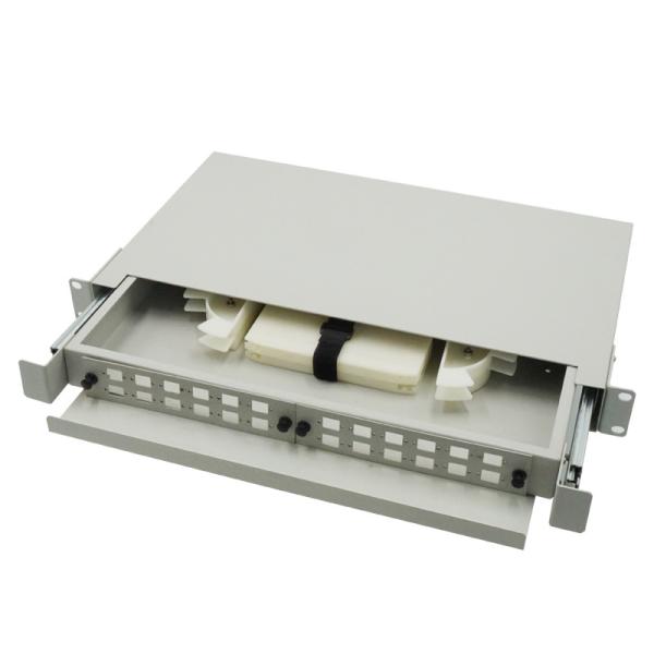 1U 19" FTTH Rack Mount Patch Panel 24 Ports With SC LC Adapter