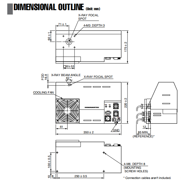X-ray source technical diagram