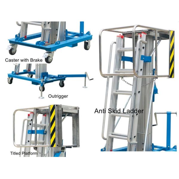 Manual Elevating Lift Manual Winch Elevating Work Platform