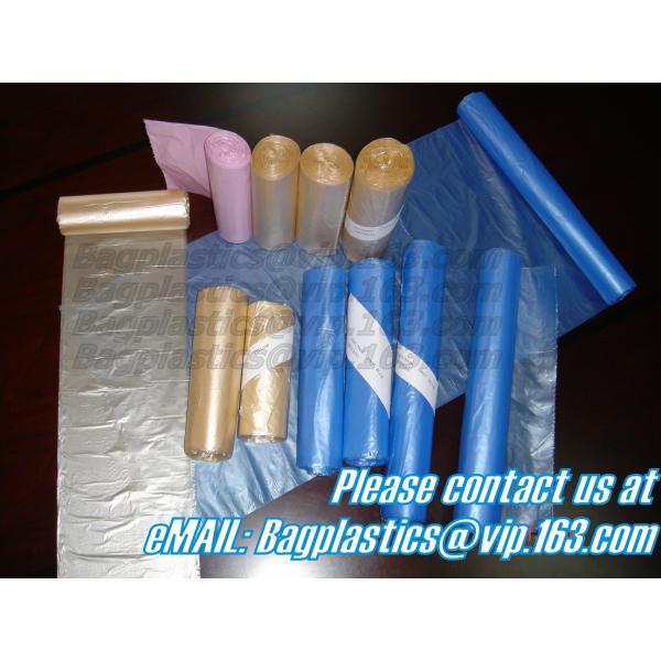 Heavy Duty Biodegradable drawtape, plastic drawstring heavy duty garbage trash roll bag,closure drawtape bag for garbage