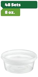 Plastic Deli Containers With Lids, Slime, Soup, Meal Prep Containers Stackable Leakproof Microwave Dish