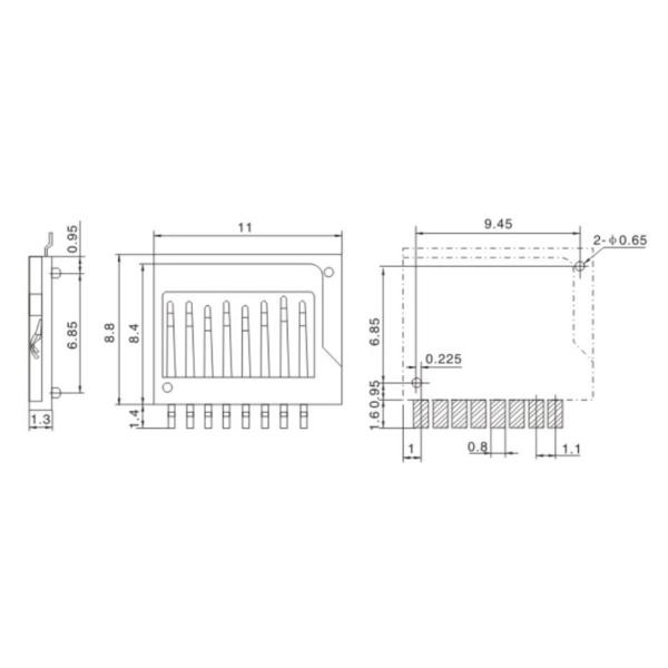 Plastic Micro Sim Card Connector 8 Pin Withstand voltage 500V AC