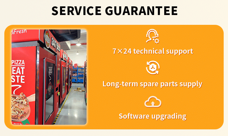 Fully Automatic Pizza Vending Machine with 32-inch Touch Screen Multi-Language Interface and 24/7 Availability