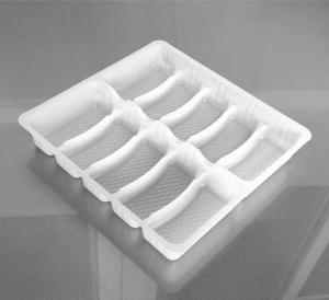 China 185 X 175 X 28MM Disposable Plastic Food Trays PP White Divided Food Tray on sale