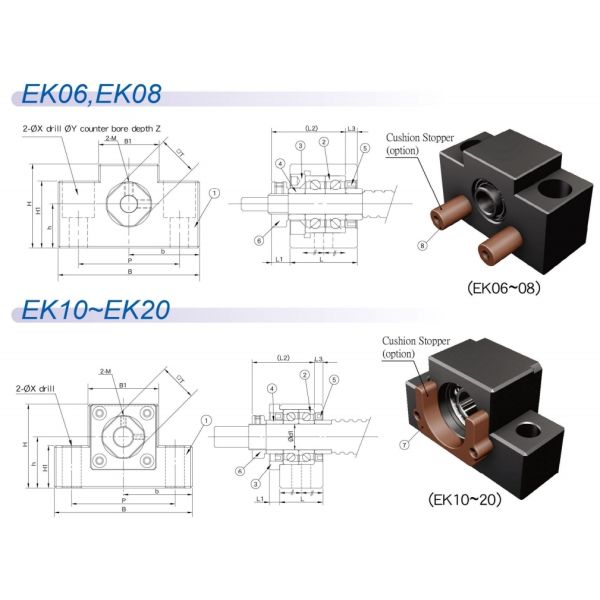 High Durability Ball Screw Support EK12 EF12 For CNC Machine