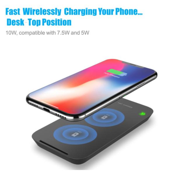 10W Double Coil Vertical Wireless Charger For Samsung