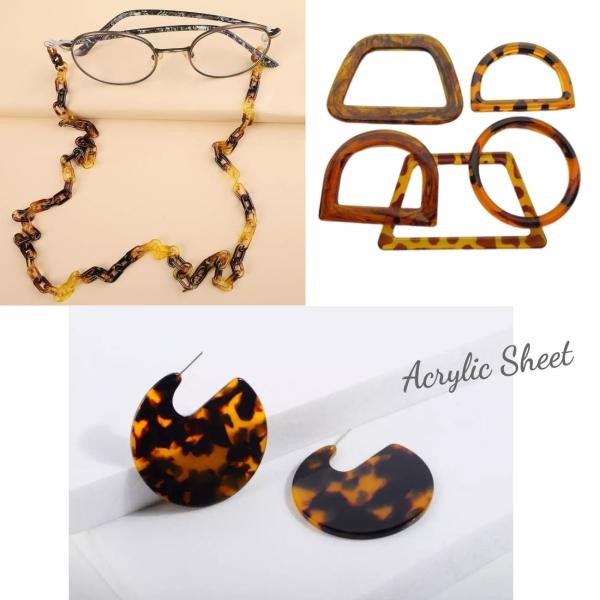 3mm Thickness Tortoise Shell Plate Color Acrylic Sheet For Storage Decorative Box