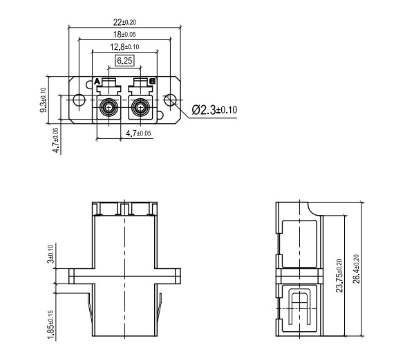Multimode Beige LC PC Duplex OM1 OM2 Fiber Optic Coupler