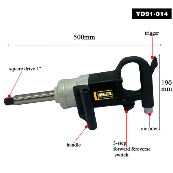 High-Torque 1" Impact Wrench for Auto/Construction/Industrial Bolt Tasks