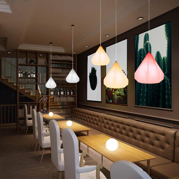 Wireless control plastic rhomboid design pendant lamp