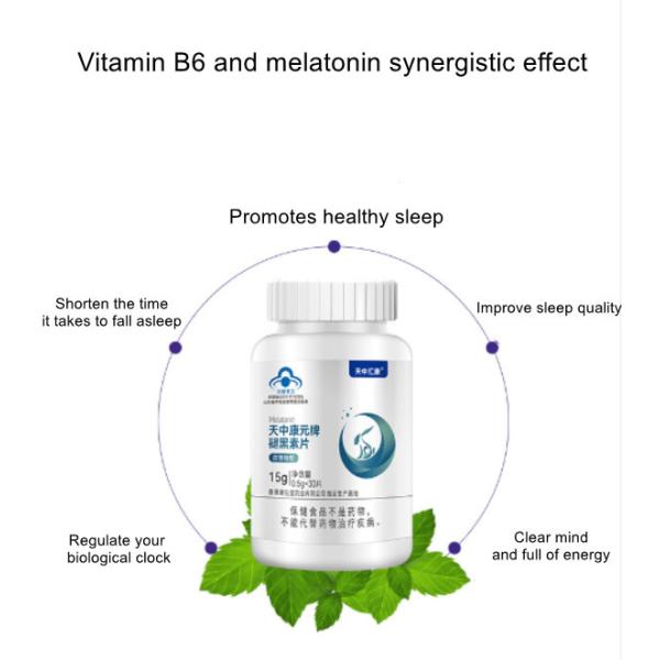 Melatonin Tablets Plus Vitamin B6 Enhance The Effect And Improve Sleep