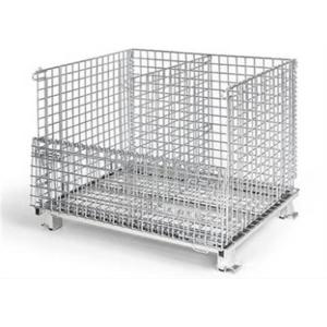 Stackable Metal Foldable Wire Mesh Container Stainless Steel Material