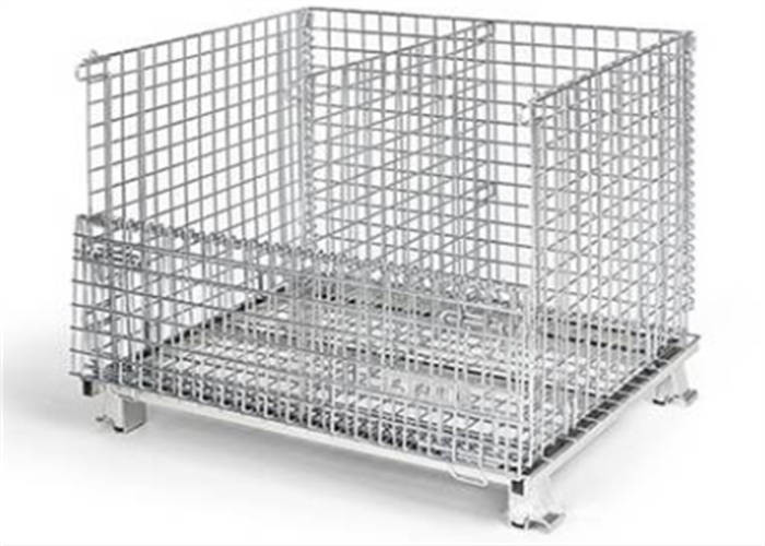 Quality Stackable Metal Foldable Wire Mesh Container Stainless Steel Material for sale