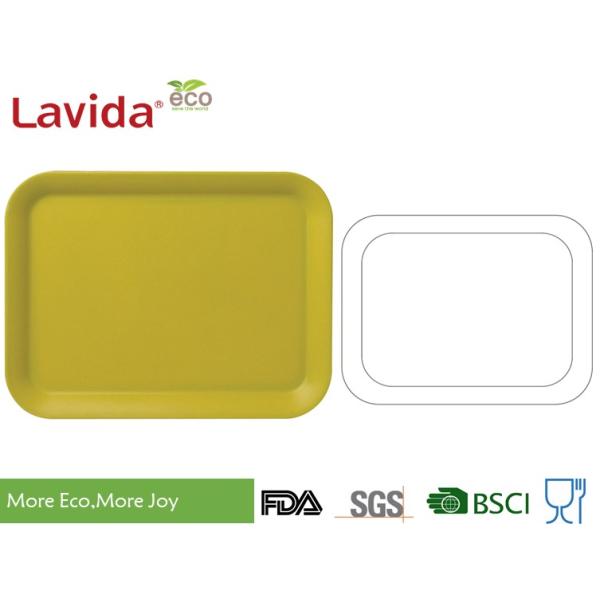 Thick And Heavy Bamboo Fiber Large Circular Tray Non - Toxic With Unique Rustic Texture
