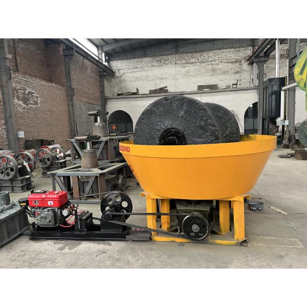 Double Rollers Wet Pan Mill 1100 1200 Model Gold Powder Making Machine With 400 500 Kg Per Hour Output Size 150 Mesh