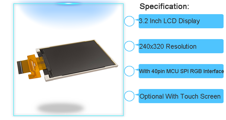 Backlight 240x320 ST7789 TFT Display 3.2 Inch LCD Touch Screen Custom