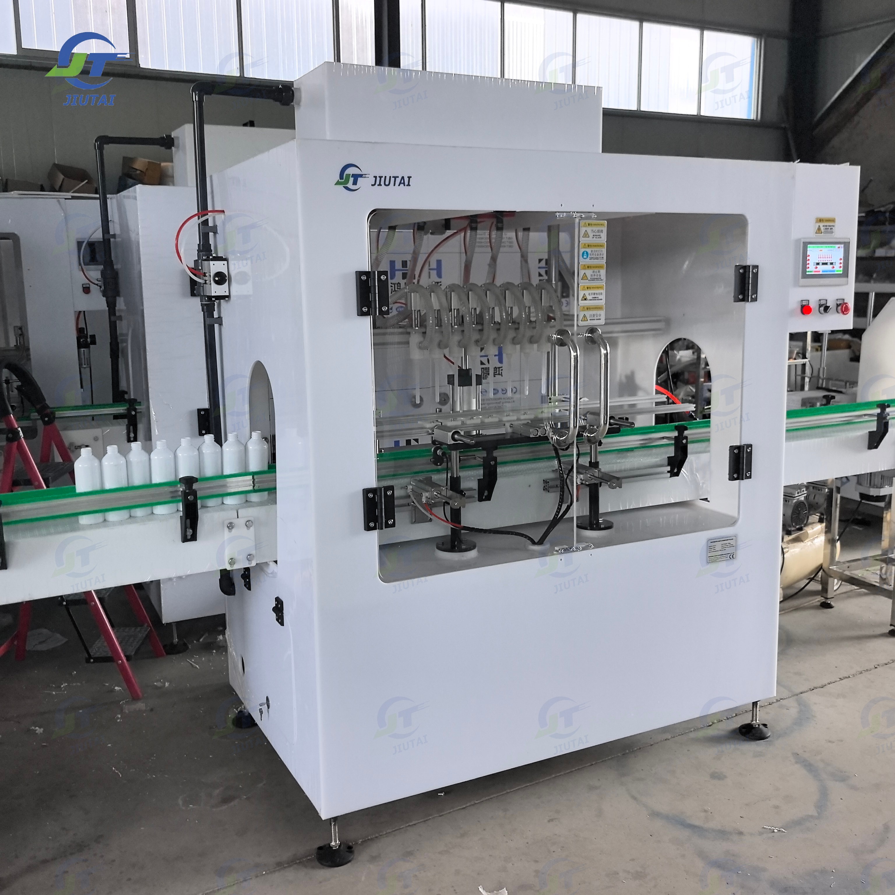 Full Auto Viscous Material Pumb Detergent Automatic Detergent Corrosive Liquid Filling Machine with Conveyor