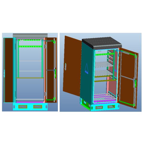 Dustproof RAL7035 19inch Outdoor Telecom Enclosure