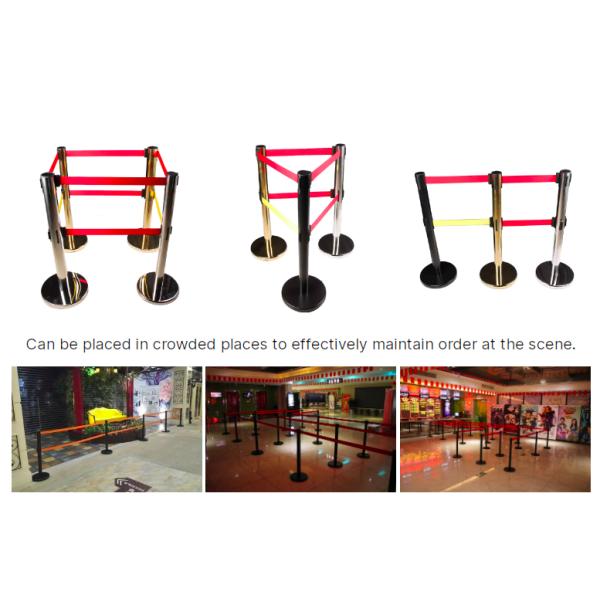 VIP Crowd Control Posts With Retractable Belt , Queue Line Traffic Control Stanchions