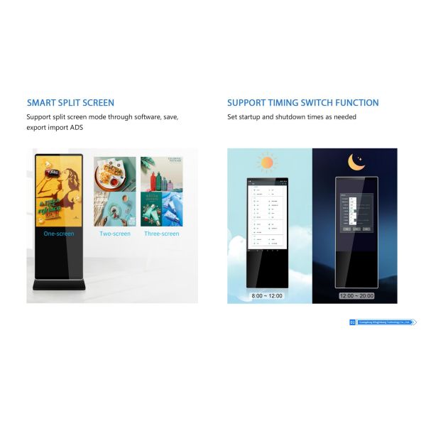 75 Inch Floor Standing Digital Signage Android OS with CMS
