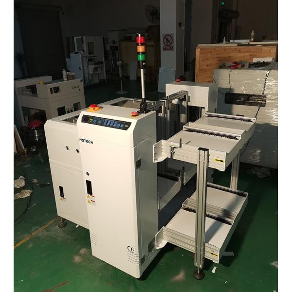 Close-up view of PCB sorting mechanism