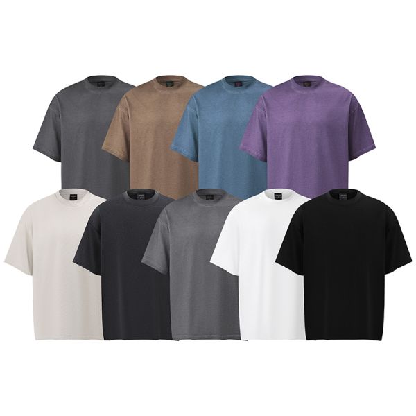 Support Customized High-quality Printed Streetwear T-shirt Basic Oversized Men's Short Sleeved 100% Cotton Knitted Breathable