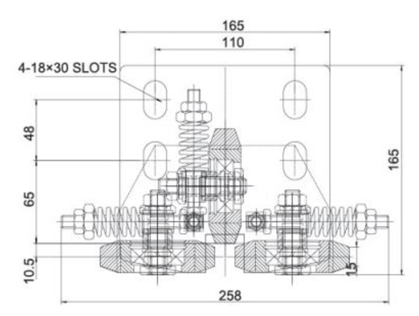 10mm/16mm SS304 Roller Guide Shoe Passenger Elevator Spare Parts