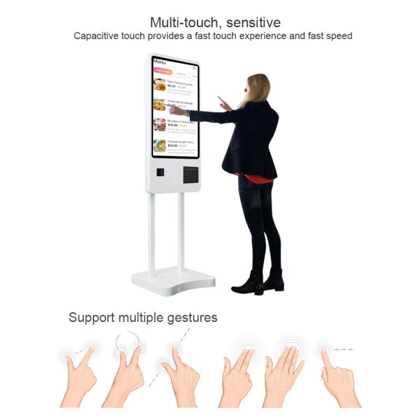 Cinema Floorstanding 27" Self Payment Terminal Kiosk With Receipt Printer