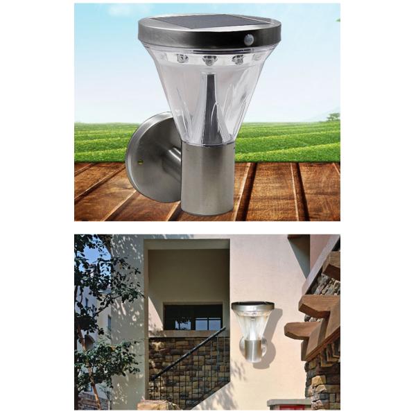 Stainless Steel Garden LED Solar Wall Light Induction Motion Sensor