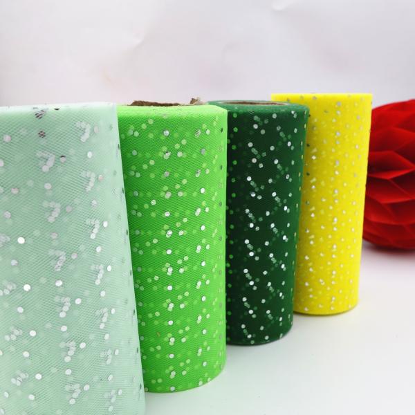 Glitter Pattern Organza Roll Fabric 100Y Length Ideal for Craft Projects