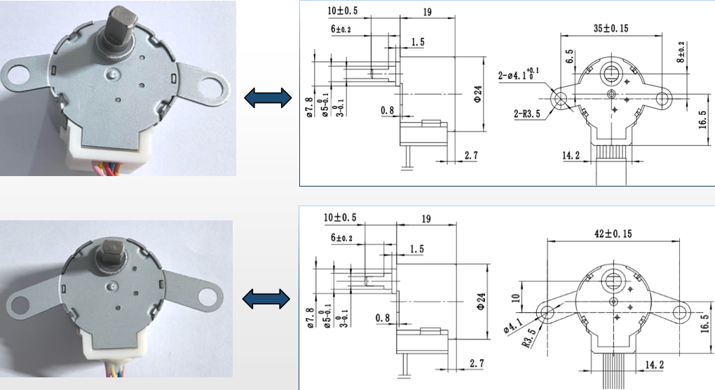 12V DC 24BYJ48 Micro Stepper Motor with Anti-Interference and Customizable Parameters