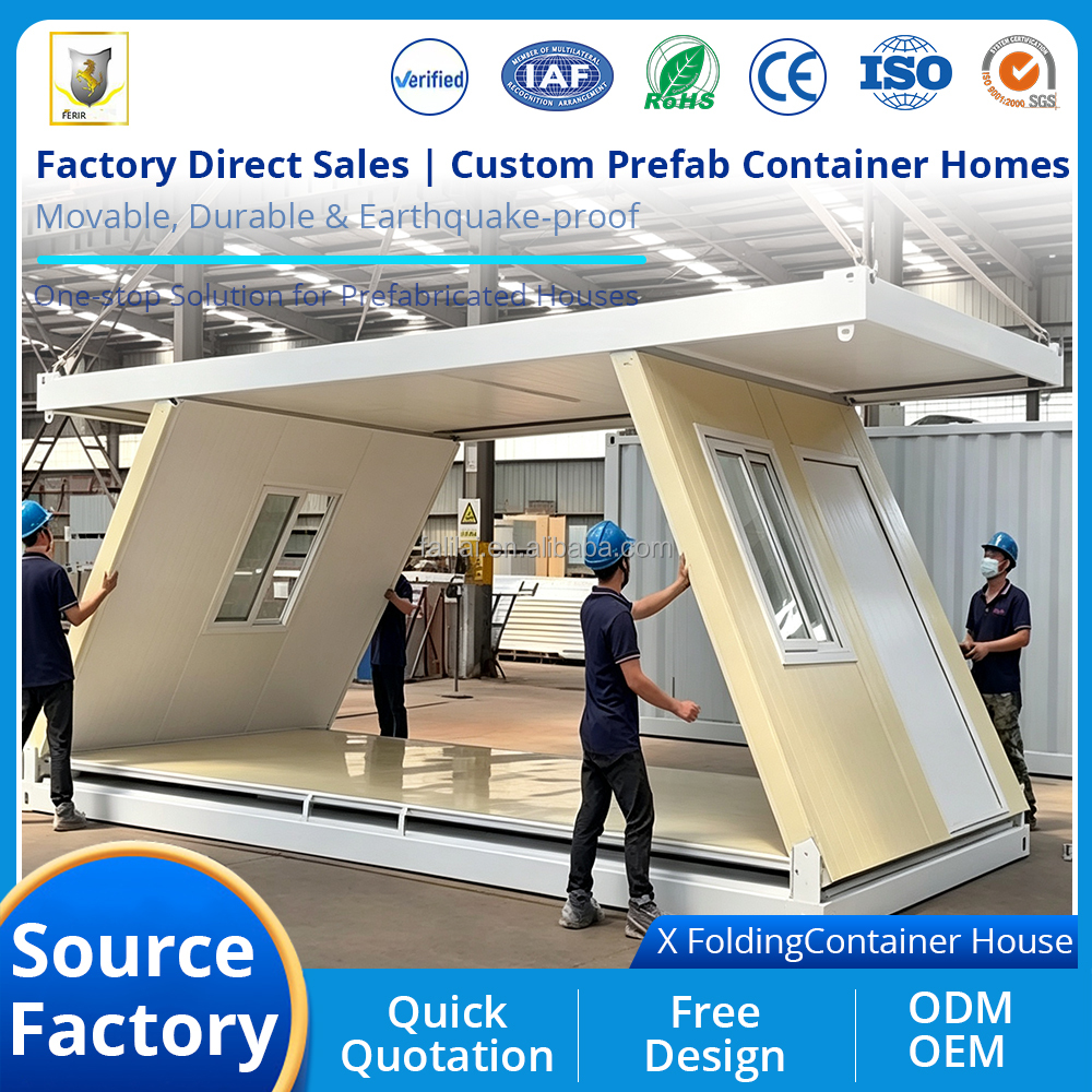 High-end Custom Folding Container Office Fast Setup Modular Cabin 20ft 30ft Ready Use Modern Prefab House Bedroom Kitchen