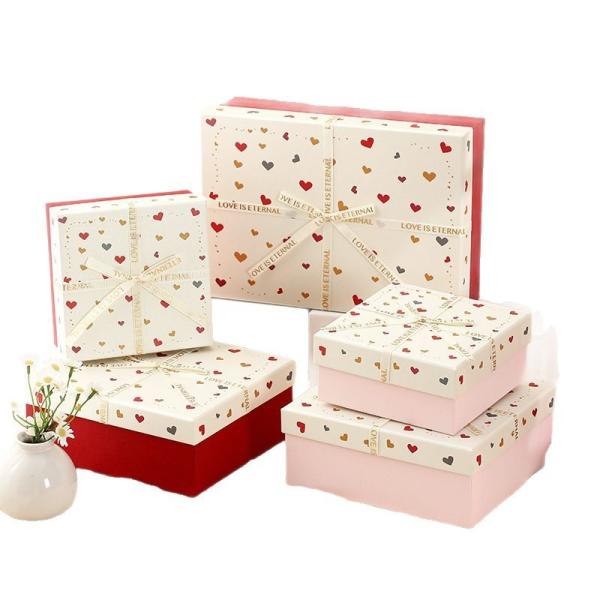 Matte Lamination Heart Patterned Gift Boxes And Bags Set For Romantic Occasions