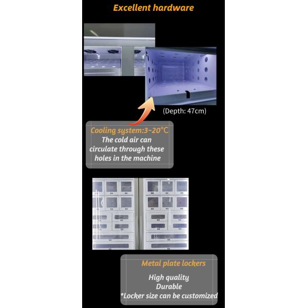 Bread Cooling Locker Vending Machine With 22 Inch Screen And Card Reader