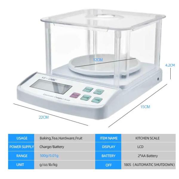 Battery Power Electronic Kitchen Scale Digital OEM With Backlight LCD Display